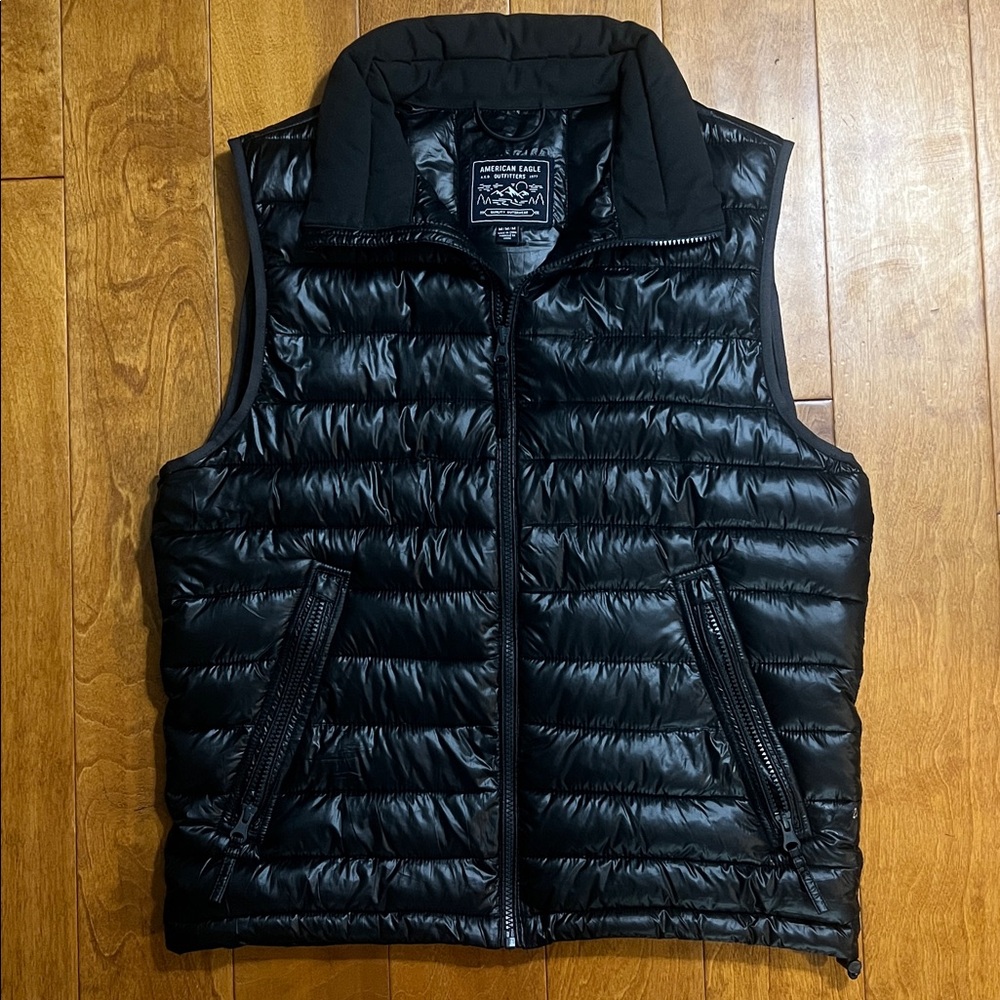 American Eagle Puffer Vest Size S Black Lightweight Preppy Outdoor Gorpcore - Picture 3 of 13